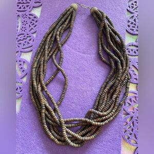 Multi strand Khaki/Brown statement necklace